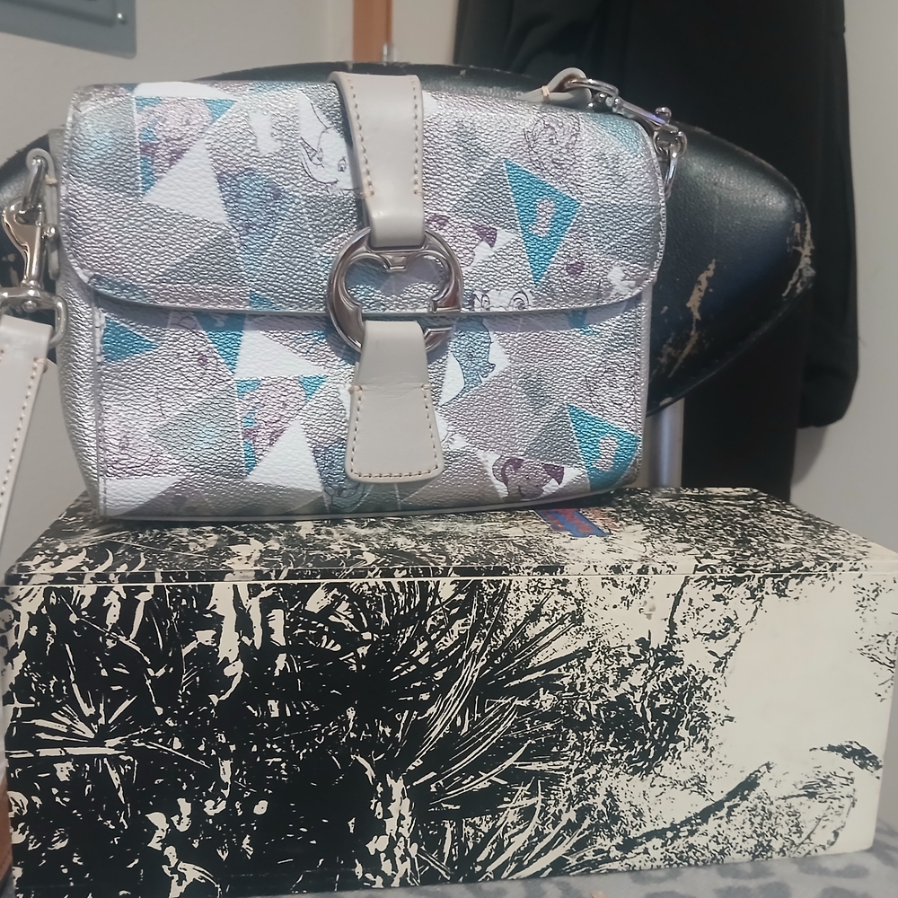 Silver Geometric Crossbody Bag